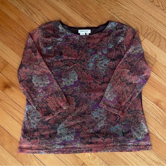 Vintage Floral Mesh Top - Picture 2 of 4